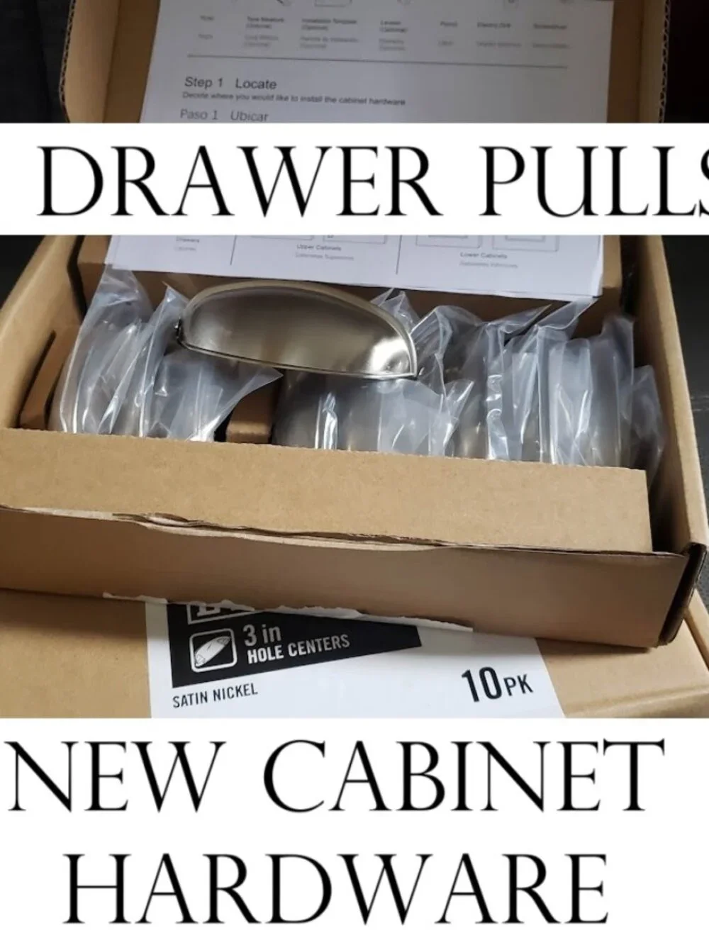 New 20 PACK SET Drawer Kitchen Cabinets Pull Cup Bin Hardware Pulls Handles Hand